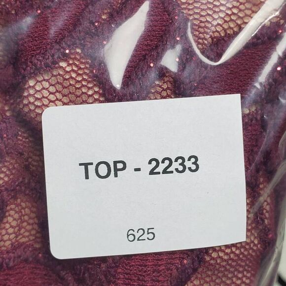 Emerald Sundae Burgundy Lace Sleeveless Bodycon Mini Dress Size L Lined High Nec - Picture 8 of 8